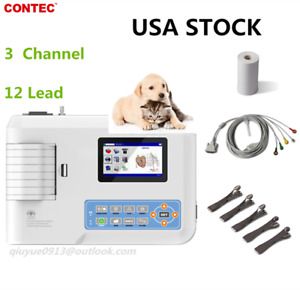 CONTEC Vet Veterinary 3 Channel 12 Leads ECG Machine Electrocardigraph ECG300G