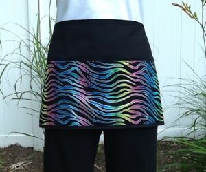 Zebra Black 3 POCKET WAITRESS WAIST APRON RESTAURANT SERVER Animal Print