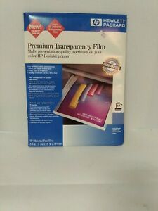 Hewlett Packard HP Inkjet Transparency Film - 50 sheets -NOS- E2