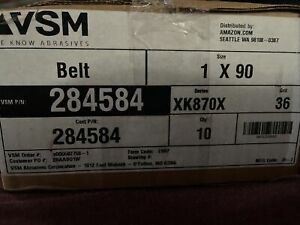VSM 284584 Abrasive Belt,36 Grit,Ceramic,1x90&#034;,PK10, Coated, 1&#034; W, 90&#034; L, 36