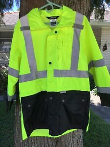 Ergodyne GloWear 8365BK ANSI Black Bottom High Vis Lime Reflective Rain Jacket