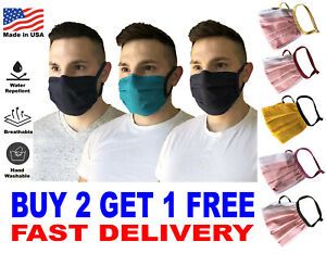 Adult Mask w Filter Pocket Washable Covering Fabric Face Mouth Cover USA Made
