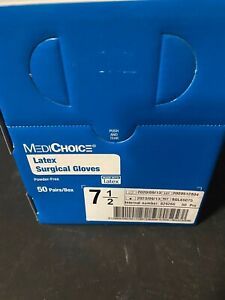 MediChoice Latex Sterile Surgical Gloves 50 Pairs Size 7.5 Exp 09/2023