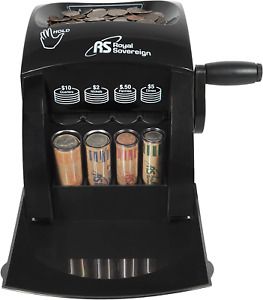 Royal Sovereign 1 Row Eco-Friendly Manual Hand Crank Coin Sorter (QS-1), Single,