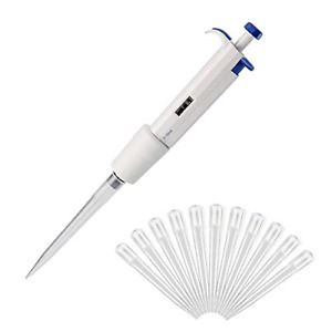 10ML Single-Channel Pipette Adjustable Variable Volume with 20pcs 10ml Pipette