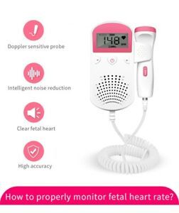 Fetal Doppler Upgraded Home Pregnancy Heart Rate Monitor LCD No-Radiation