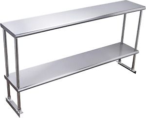 Hally Double Overshelf of Stainless Steel 12&#039;&#039; X 48&#039;&#039; Weight Capacity 380Lb, NSF