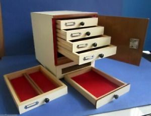 Wooden Microscope Slide Storage Cabinet For 500 Slides With Lock