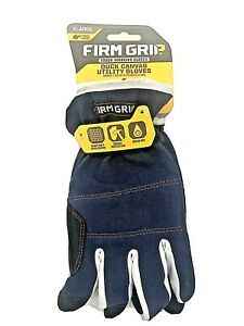 FirmGrip Heavy Duty Utility Gloves, Touch Screen Duck Canvas, Navy Blue FASTSHP