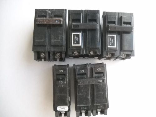 Mixed lot of 5 ge &amp; ite breakers for sale