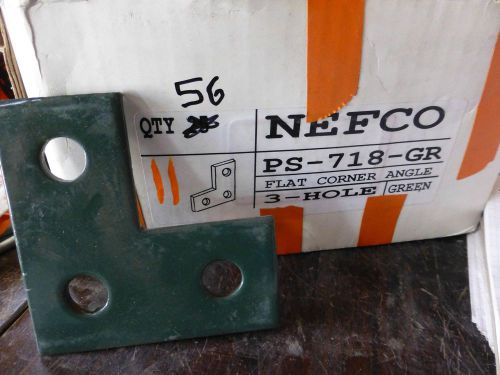 Nefco lot of 7 green flat fitting l shape corner plate angle 3 hole 3/8&#034; ps718 for sale