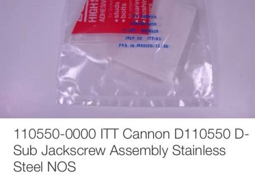 Qty-2 110550-0000 itt cannon d110550 d-sub jackscrew assembly stainless steel for sale