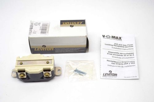 New leviton 2740 single lock ground 600v-ac 30a amp 4 3 receptacle b420318 for sale