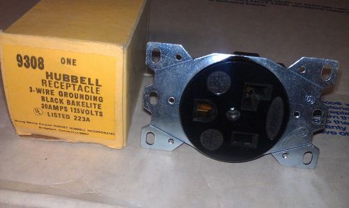 Hubbell 9308 Receptacle 30 Amp 3 Wire - NEW OLD STOCK - NOS