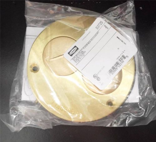 Nip hubbell scrubshield floor box accessory round cover duplex screw brass s3725 for sale