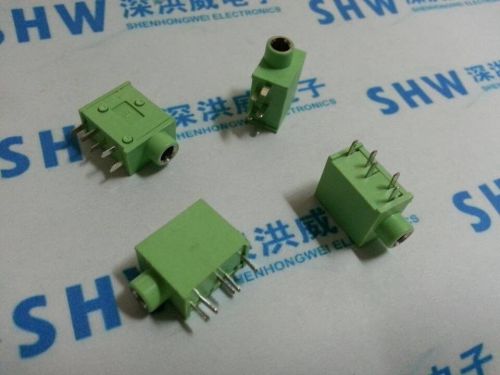 20pcs 3.5mm female audio connector 5 pin dip stereo headphone jack pj-325 green for sale