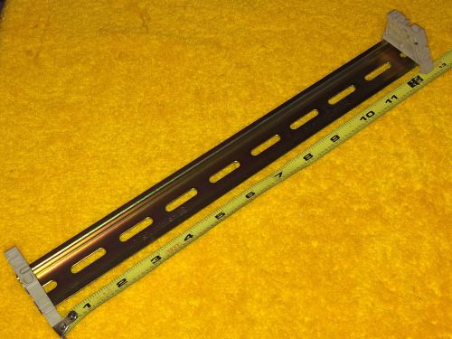 ***NEW*** WEIDMULLER 12-1/2&#034; SLOTTED DIN RAIL 310mm X 35mm &amp; (2) EW35 END CAPS