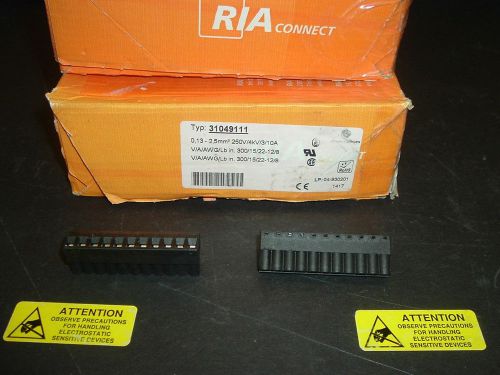31049111 RIA CONNECT  Terminal Block F 11 Pos LOT  OF 100  UNITS IN  BOX