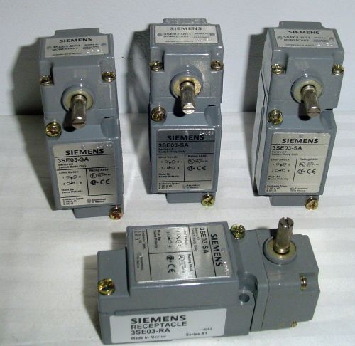QTY(4) Siemens Ser A2 Limit Switches~3SE03-SA single pole double throw plug in