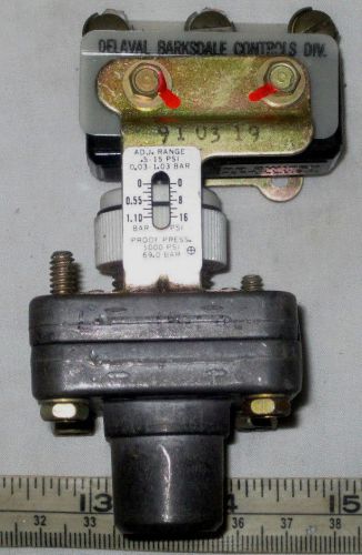 Barksdale e1s-h15-p4 pressure switch 0.5-15 psi adjustable range for sale