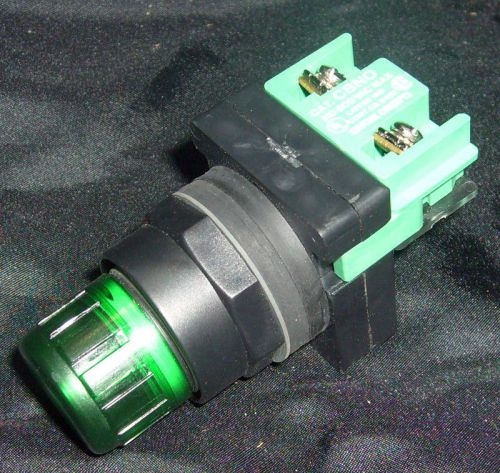 Control Concepts Push Button switch w/ Green bulb light, FVLU120N-6OHZ w/ term b