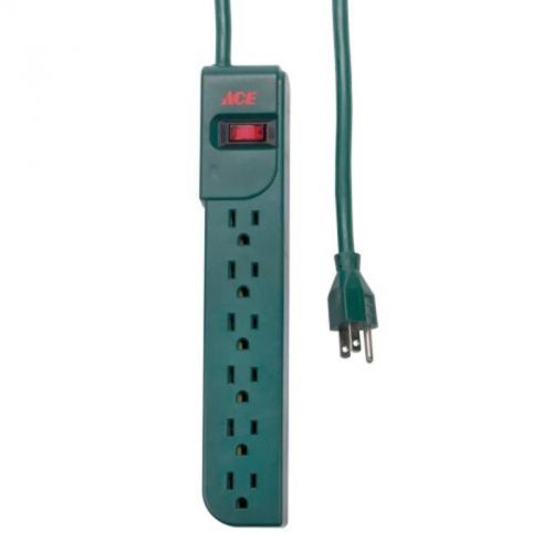 6-outlet home appliance power strip, green, 15 amp, 125volt, 1800watt ace for sale
