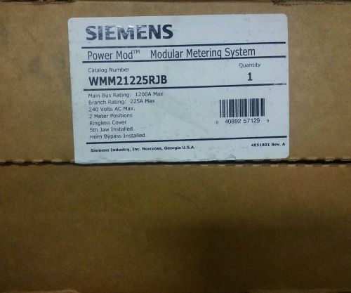 NEW IN BOX WMM21225RJB SIEMENS POWER MOD MODULAR METERING SYSTEM METER STACK