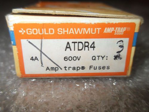 (i8-7) 1 lot of 3 nib gould shawmut atdr4 amp-trap atdr4 600vac fuses for sale