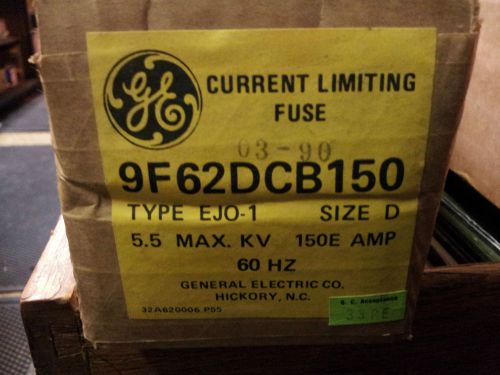 G.E. 9F62DCB150 NEW IN BOX CURRENT LIMITING FUSE 150 AMP 5.5 KV MAX