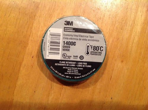 3M Vinyl Electrical Tape Green 1400 Brand New