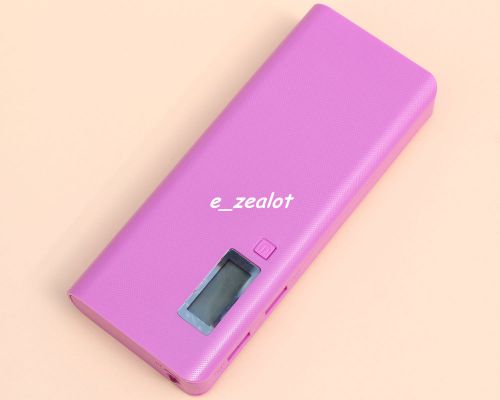 Purple 5V 2A 1A Dual-USB 18650 Battery Mobile Power Bank Charger Box Perfect