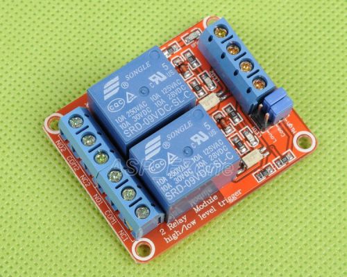 9V 2-Channel Relay Module with Optocoupler H/L Level Triger for Arduino New