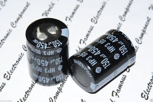 2pcs-Hitachi HP3 150uF (150µF) 450V Snap-In Electrolytic Capacitor HP32W151MCY