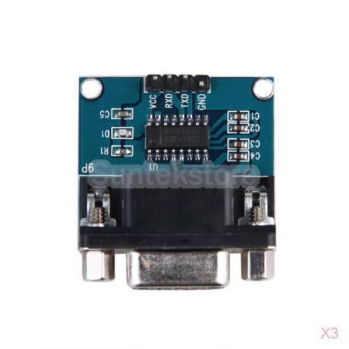3pcs max3232 rs232 serial port to ttl converter adaptor module db9 connector for sale