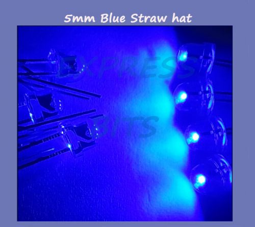 pre wired Straw hat 10x blue leds 5mm 8000mcd  Ultra bright led lights parts
