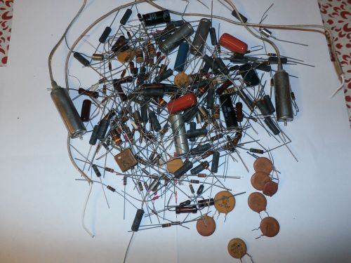 vintage resistors lot of 1 pound 4 oz mixed antique capacitors resistors lot #2