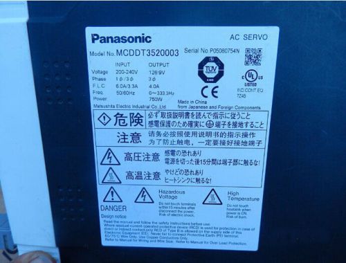 1PC Used Panasonic AC Servo Driver MCDDT3520003 750W Tested