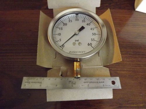 Ashcroft industrial duralife gauge 3 1/2&#034; 0-60 psi  35-1009aw-02l for sale