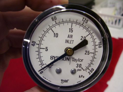 Sybron taylor marshalltown 89419 air inlet psi gauge 0-30; 0-200 nos for sale