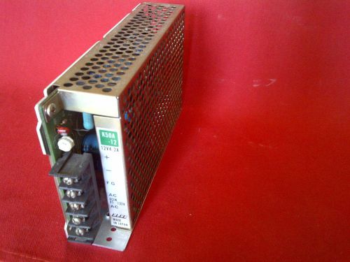 ELCO POWER SUPPLY K50A-12, OUTPUT 12V, 4.2A, INPUT 85-132VAC,USED, MADE IN JAPAN