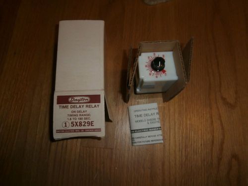 DAYTON TIME RELAY 5X829E *NEW IN BOX* ON DELAY TIMMING RANGE 1.8 TO 180 SECONDS