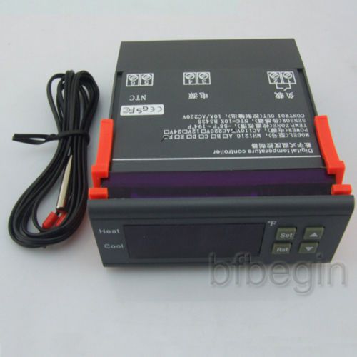 Ac 110v f controller temperature temp incubation sensor thermostat switch relay for sale