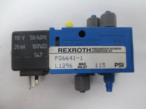 REXROTH P26641-1 L1296 PNEUMATIC 110V-AC SOLENOID VALVE D303483