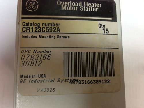 3 ge cr123c592a motor starter heater thermal unit size 0-1  9.19-10.5a  new usa for sale
