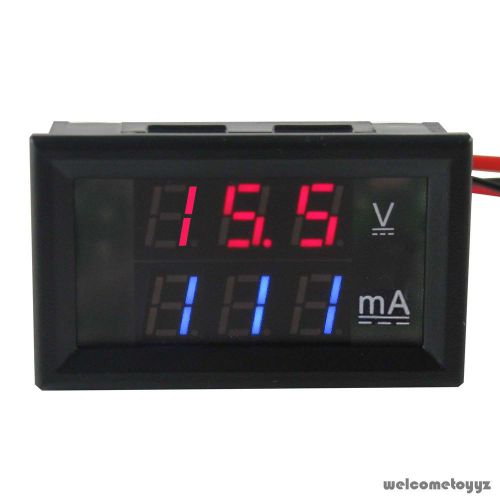 Dual led digital dc100v 999ma voltmeter ammeter voltage amps power meter for sale