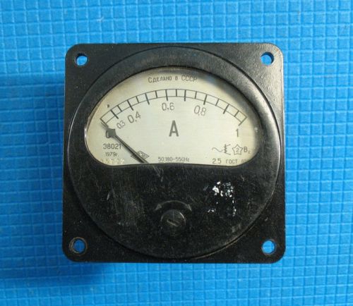 Vintage Russian analog Amper A-meter Soviet USSR Bakelite panel ammeter AC 1A