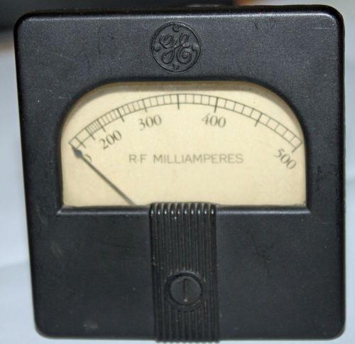 General Electric R-F Milliamperes Bakelite Meter Vintage Type DO-54  Scale 0-500