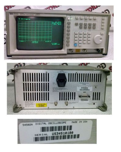 Hewlett Packard Model 54502A 400 Mhz, 400MSa/s Digitizing Oscilloscope