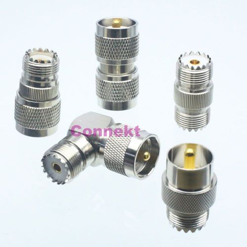 5pcs/set PL259 SO239 UHF male plug female jack kit 90° RF adapter connector