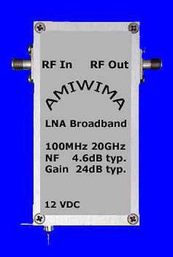 LNA ULTRA BROADBAND 100 MHz 10 14 18 20 GHz LOW NOISE AMPLIFIER SMA  Gain 24 dB